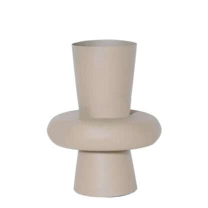 Dekovase tauoe beige modern rund modernes Design Metall Vase Blumenvase Dekovase