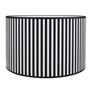 Lampenschirm schwarz weiß rund Zylinderform gestreift edel Luxus Licht Tischlampe schwarz weiß Dekoration schwarz weiß