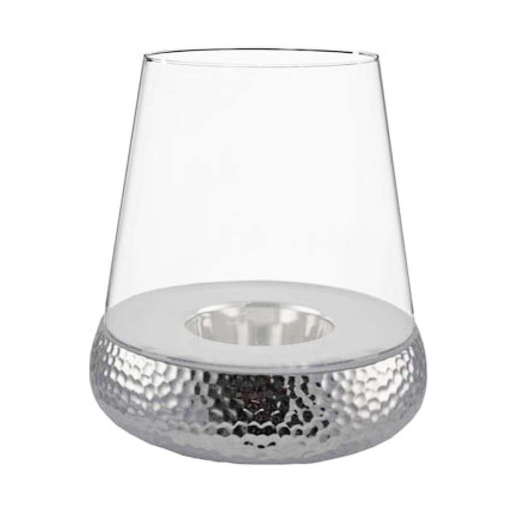 Kerzenhalter Windlicht Keramik Klarglas 20 Art gehämmert Flourou – Design Interior cm Luxury 