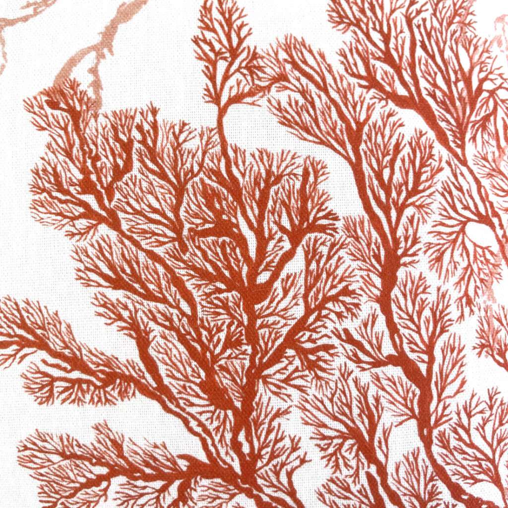 Deko-Kissen Koralle weiß rot 45 cm Kissen Korallenmotiv Sommerkissen 100% Baumwolle Meer Strand Meerestiere Sommerdekoration Syltstil