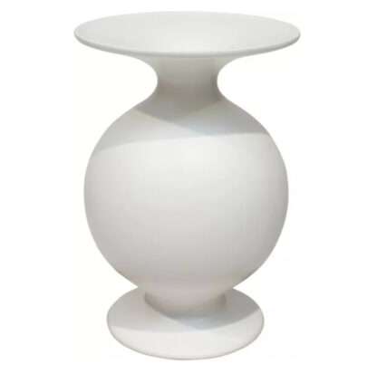 Deko Vase Blumenvase weiß matt modern rund bauchig XL groß 53 cm Dekovase Vase Bodenvase weiß