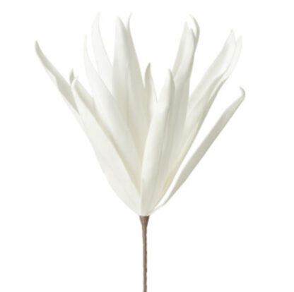 Kunstblume Dekoblume weiß mit langen biegsamen Blättern Blumen Blume in Vase Sommerblumen Sommerdekoration Muttertag 90 cm lang XL