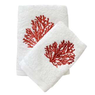Handutchset Gästetuch und Handtuch Korallen Muster Badezimmerdekoration Bad Handtuch Gästetuch Koralle Bad Textilien Badezimmer