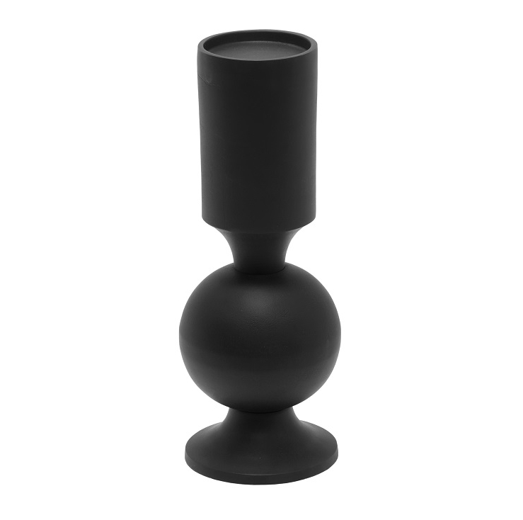 Kerzenständer schwarz matt Metall modern XL Interior Design cm 46 Flourou Art & Luxury –