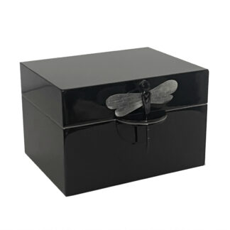 Dekobox Schmuckbox mit Deckel schwarz Lack Box für Badezimmer oder Schmuck Bad-Utensilien Schmuckbox Bad Flur Schlafzimmer Lackbox