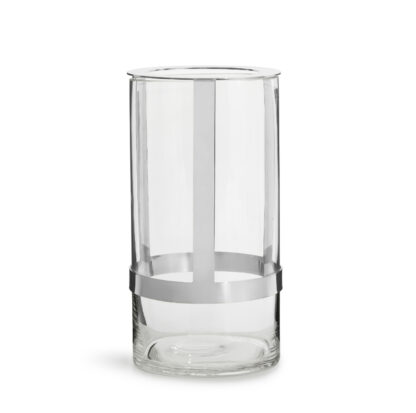 Höhenverstellbare Vase Blumenvase Glas und Metallmanschette Hold von Sagaform edel Glasvase 20 bis 34 cm hoch edel