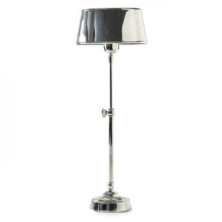 Höhenverstellbare Tischlampe silber von Riviera Maison Hampton Lampe mit Lampenschirm silber edel hochwertig