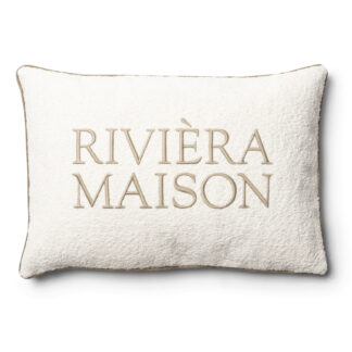 Kissen weiß beige Riviera Maison Kissen länglich 65x45 cm mit Aufschrift Riviera Maison Kissen Baumwolle edel