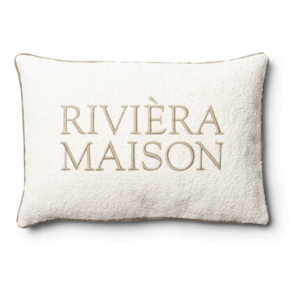 Kissen weiß beige Riviera Maison Kissen länglich 65x45 cm mit Aufschrift Riviera Maison Kissen Baumwolle edel