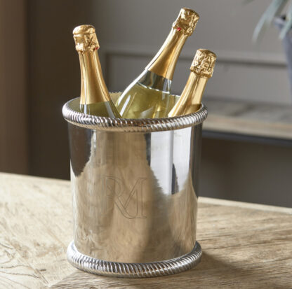 Weinkühler Champagnerkühler silber Metall von Riviera Maison edel Sektkühler mit Monogramm Riviera Maison