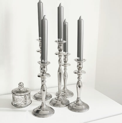 Kerzenhalter Kerzenständer Aluminium raw Nickel Metall silber in zwei Größen 27und 36 cm edel Aluminium gebürstet Licht Lichtschein Weihnachtsleuchter Kerzenhalter