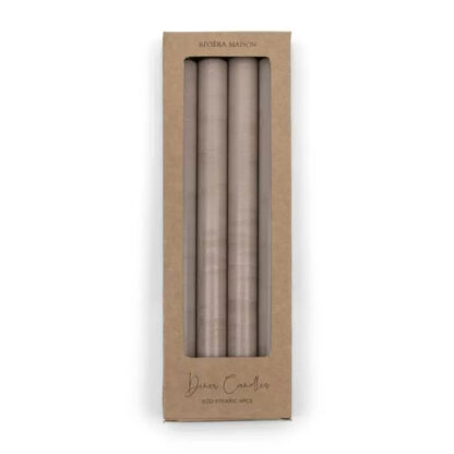 Riviera Maison Stabkerze taupe 4er Set ECO Licht Kerzenlicht Weihnachtsdekoration Tafeldekoration Kerzen Kerze