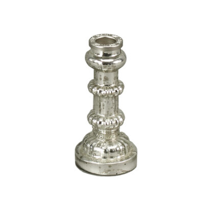 Kerzenhalter Kerzenständer Bauernsilber Glas silber antik edel 15 cm für Stabkerzen