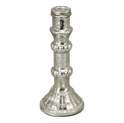 Kerzenhalter Kerzenständer Bauernsilber Glas silber antik edel 20 cm für Stabkerzen