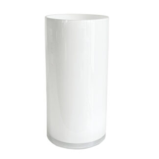 Vase weiß aus Glas hoch schmal 30 cm hoch Zylinderform edel Blumenvase weiß lang Blumenarrangement in Vase