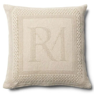 Kissen BEIGE Riviera Maison Jacquard Kissen beige mit Logo RM 50 cm Pillow Cover