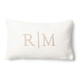 Kissen weiß taupe Riviera Maison Classic Kissen weiß mit Logo RM 50x30 cm Pillow Cover