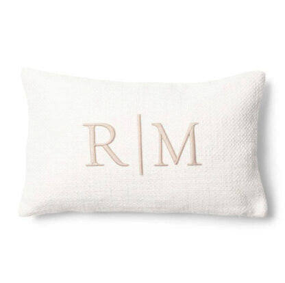 Kissen weiß taupe Riviera Maison Classic Kissen weiß mit Logo RM 50x30 cm Pillow Cover