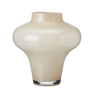 Vase Blumenvase sand beige bauchig Glas Glasvase 25 cm edel Dekovase modern Vase Sphere