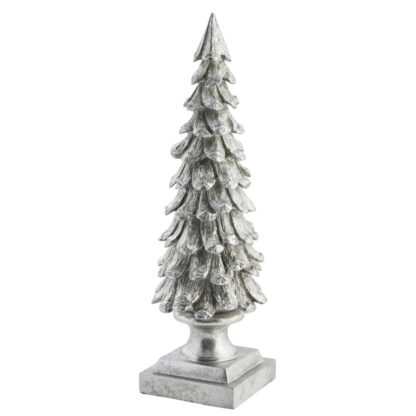 Deko Tannenbaum silber antik Weihnachtsbaum Christbaum silber antik auf Fuß edel Weihnachten Weihnachtsdekoration Weihnachtsschmuck Christmas Tanne silber Gracie Lene Bjerre