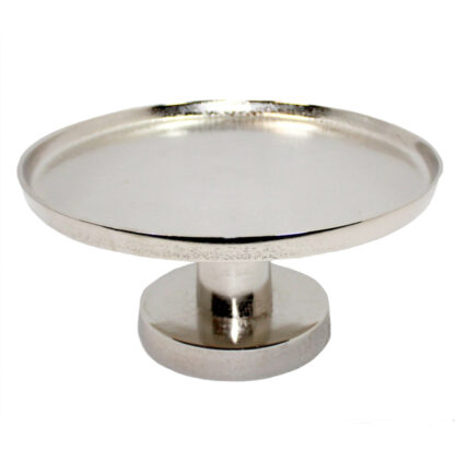 Deko-Schale Etagere auf Fuß Aluminium silber rund 30 cm Deko-Teller