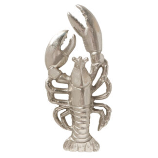 Dekofigur Lobster Hummer silber edel Aluminium Metall 31 cm lang von Boltze Sommerdekoration maritim Meerestiere Beach House Dekoration