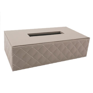 Tissue-Box Kosmetiktuchbox Lederoptik beige taupe