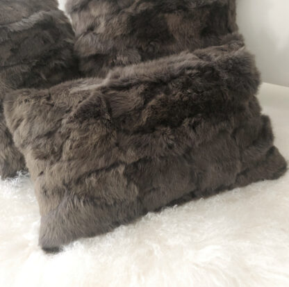 Kissen Hase echt Fell Hasenfell Kissen braun Kaninchen Fellkissen Luxus Kissen Chaletkissen Landhaus