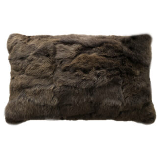 Kissen Hasenfell echτ Fell braun Luxus Fell Pachwork 50x30 cm
