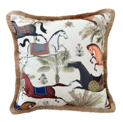 DEKO-KISSEN MOTIV PFERD beige creme 45 CM VON STEEN DESIGN KISSEN PFERD PFERDEMOTIV EDEL LUXUS EQUESTRIAN Pferdeliebhaber Pferderennen