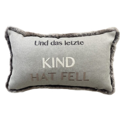 KISSEN HUNDELIEBHABER UND DAS LETZTE KIND HAT FELL. KISSEN BESTICKT BEIGE TAUPE MIT WEBPELZ EDEL FÜR FUNDELIEBHABER HUNDEFÜHRER Landhaus Chaletstil