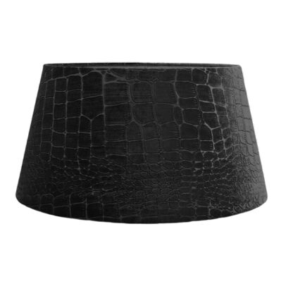 Lampenschirm schwarz Kroko Samt Verlours oval 39x25x17 cm edel von Colmore oval Lampenschirm