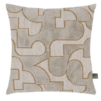 Kissen Sam Velour beige creme gold modern abstraktes Muster 43 cm von Scatter Box luxus Kissen edel