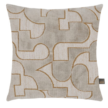 Kissen Sam Velour beige creme gold modern abstraktes Muster 43 cm von Scatter Box luxus Kissen edel