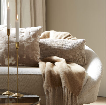 KISSEN SAMT BEIGE CREME TAUPE VELVET 45 CM VON LIGHT & LIVING EXTRA WEICH LUXUSKISSEN