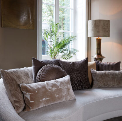 KISSEN SAMT BEIGE CREME TAUPE VELVET 45 CM und 60x30 cm VON LIGHT & LIVING EXTRA WEICH LUXUSKISSEN