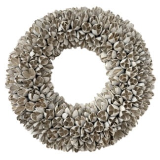 Deko Kranz Bakuli sandstone beige edel Naturkranz Türkranz Wandkranz Tischkranz 30 cm couronne