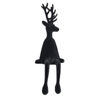 Dekofigur Hirsch Kantenhocker schwarz 33 cm Hirschdekoration Herbstdekoration von scheulen