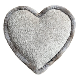Kissen Herzform Dekokissen Herz Herzkissen mit Webpelz Fell edel steen design beige creme