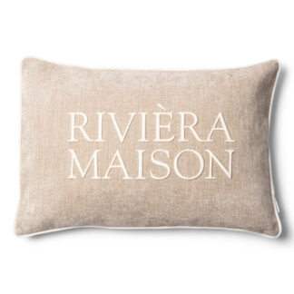 Kissen beige Riviera Maison Kissen Evora länglich 65x45 cm mit Aufschrift Riviera Maison Kissen edel handarbeit