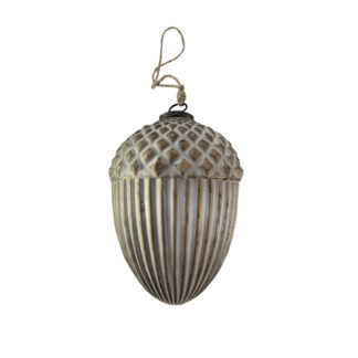 Dekozapfen Eichel Zapfen Tannenzapfen Pinie grau bronue Glas antik XL 14 cm Weihnachtsschmuck Dekoration Weihnachten Tannenbaumdekoration