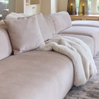 Tagesdecke Webpelz creme beige Heather Riviera Maison 130x180 cm edel super weich Kuscheldecke Herbst-Winterdekoration