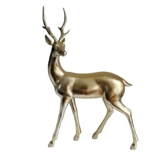 DEKO HIRSCH GOLD CHAMPAGNER EDEL 43 CM HIRSCHDEKORATION WINTER UND HERBSTDEKORATION WEIHNACHTSDEKORATION HIRSCHLIEBHABER