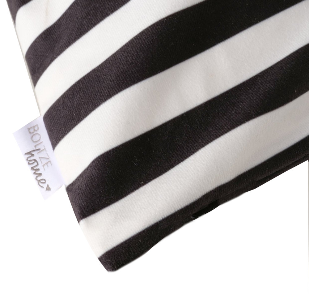 Dekokissen Schleife schwarz weiß gestreift edel 55x35 cm Schleifenkissen Kissenliebhaber edel