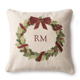 Kissenhülle mit Kranz Christmas wreath Pillow Cover 50x50 cm von riviera maison Weihnachtkissenhülle Kranz edel