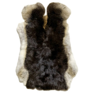 Hasenfell echt Fell Kaninchenfell dunkel braun mit hellen Ränder Luxus Fell