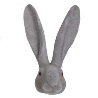 Deko-Hase Hasenbüste Hase BRAUN TAUPE Hasenkopf mit langen Ohren Samt 25 cm Osterdekoration edel chic Ostern