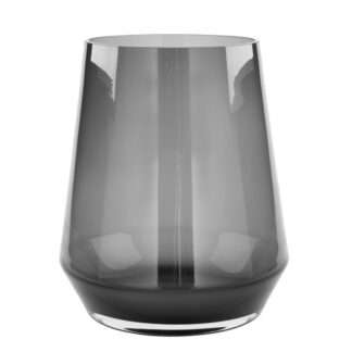 Fink Vase Liniea Glas schwarz grau smoke 22 cm groß edel Glasvase von Fink