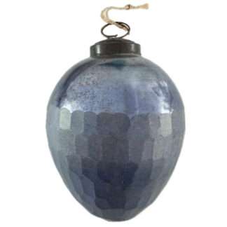 Deko-Ei Osterei blau grau Verlauf Glasei gehämmert sehr robust zum Aufhängen edel Osterdekoration Ostern Frühling Osternest Ostereie blau must have