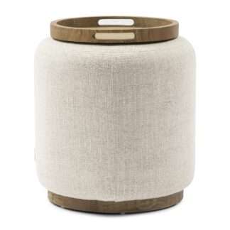 Beistelltisch rund mit Tablett Riviera Maison Coffee Table Babylon Hocker Pouf mit Tablett